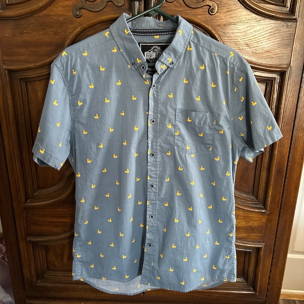 Five Point Industries NYC slim fit flex mens button down duck shirt